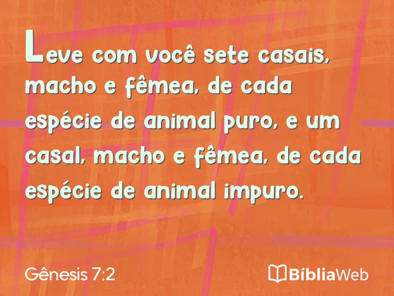 Gênesis 7:2 em imagem para compartilhar