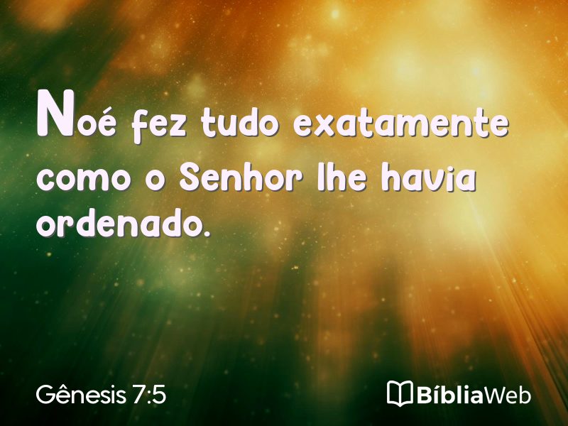 Gênesis 7:5 em imagem para compartilhar