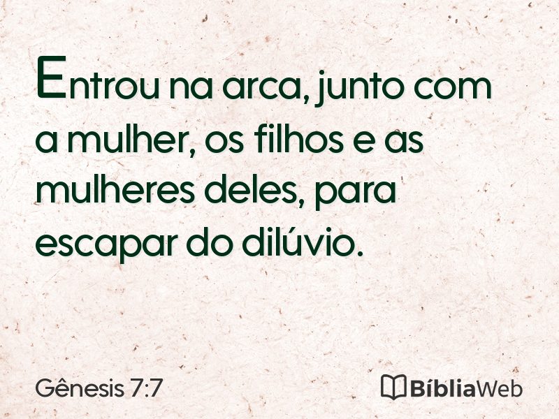 Gênesis 7:7 em imagem para compartilhar