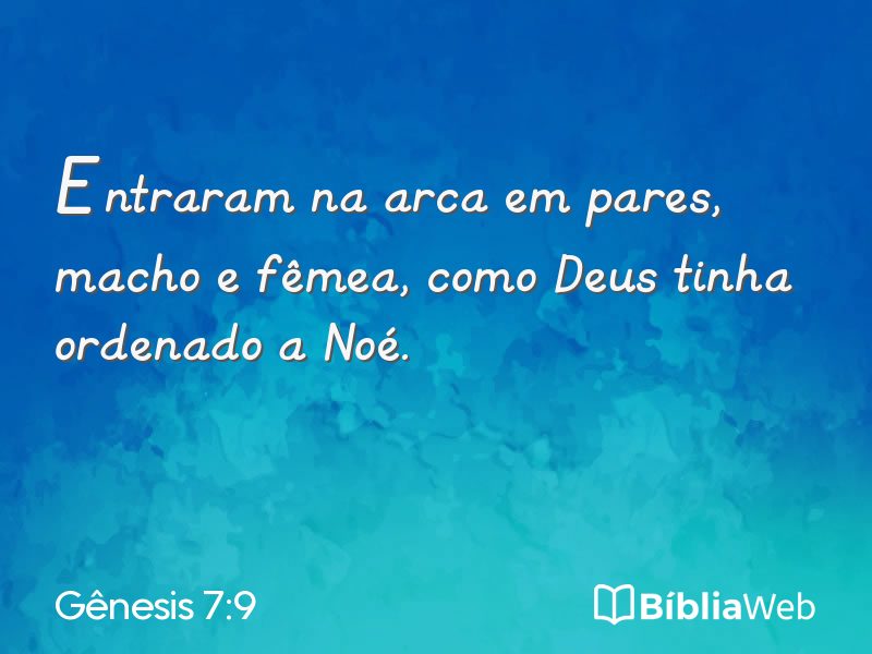Gênesis 7:9 em imagem para compartilhar