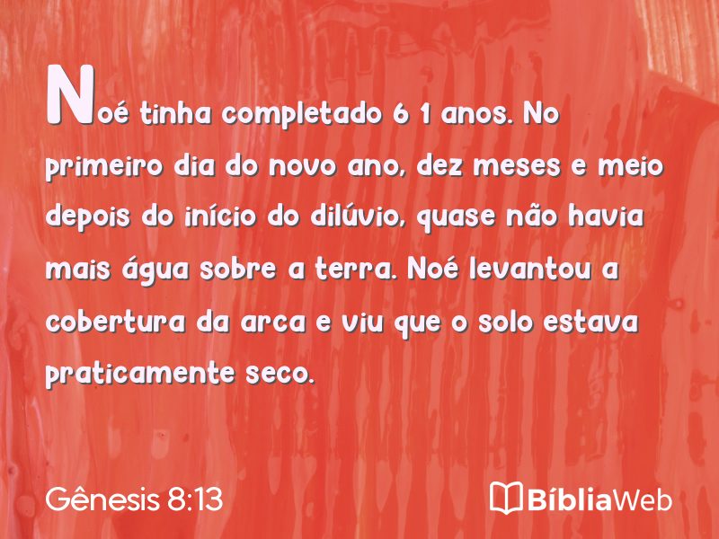 Gênesis 8:13 em imagem para compartilhar