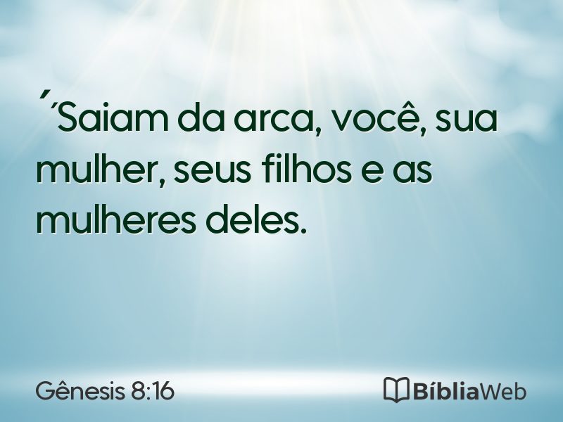 Gênesis 8:16 em imagem para compartilhar