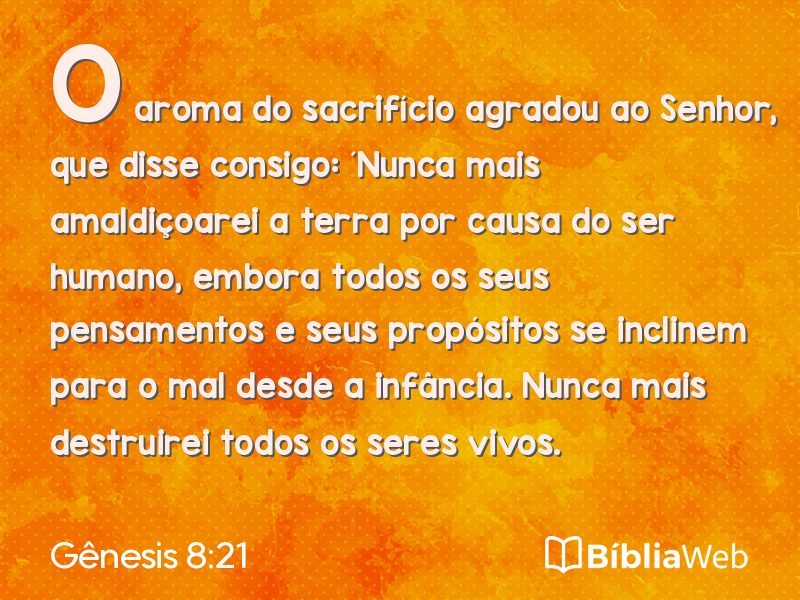 Gênesis 8:21 em imagem para compartilhar