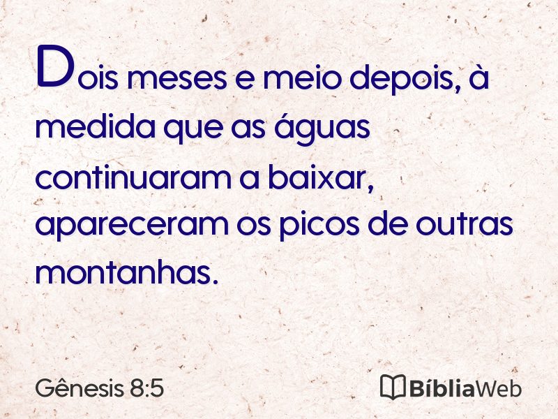 Gênesis 8:5 em imagem para compartilhar
