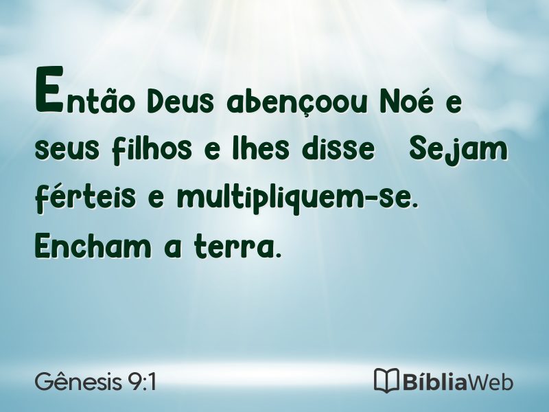 Gênesis 9:1 em imagem para compartilhar