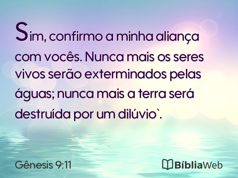 Gênesis 9:11 em imagem para compartilhar