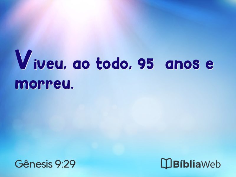 Gênesis 9:29 em imagem para compartilhar