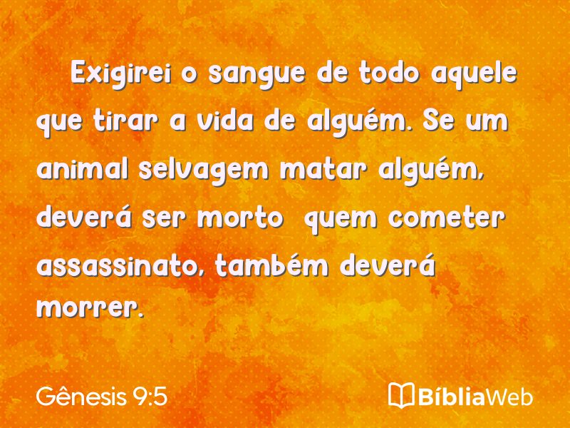 Gênesis 9:5 em imagem para compartilhar
