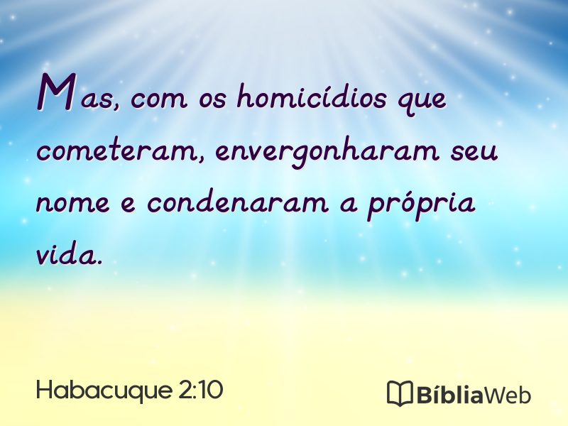Habacuque 2:10 em imagem para compartilhar