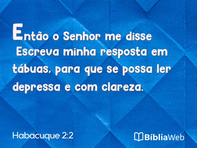Habacuque 2:2 em imagem para compartilhar