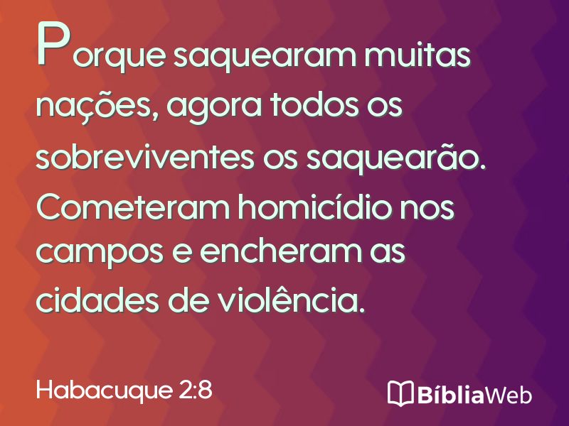 Habacuque 2:8 em imagem para compartilhar