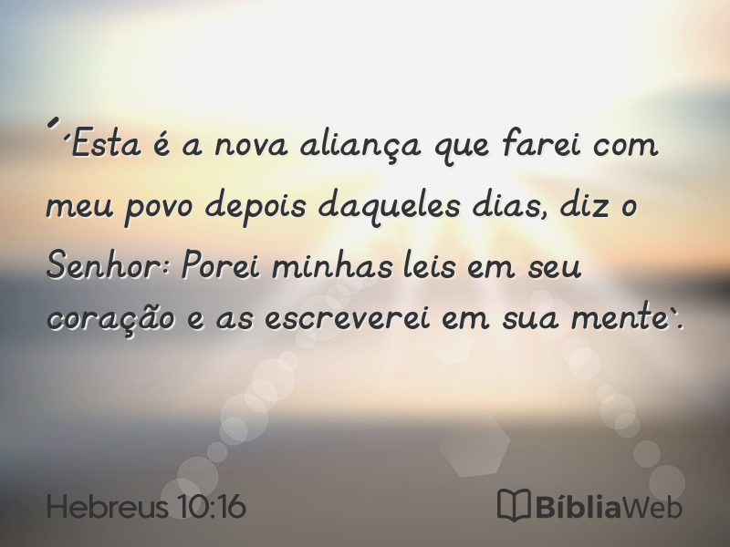 Hebreus 10:16 em imagem para compartilhar