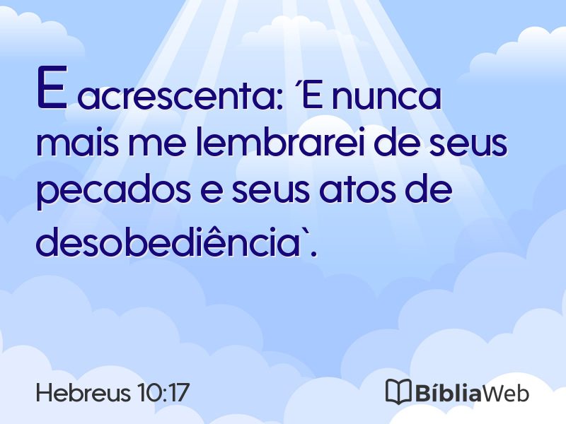 Hebreus 10:17 em imagem para compartilhar