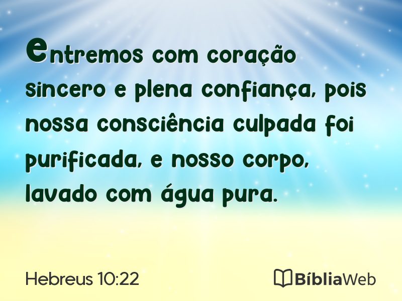 Hebreus 10:22 em imagem para compartilhar