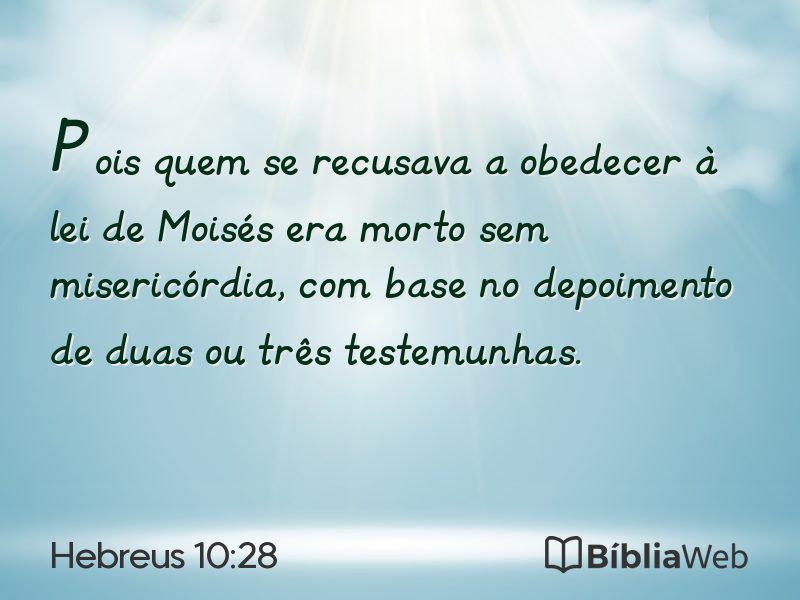 Hebreus 10:28 em imagem para compartilhar