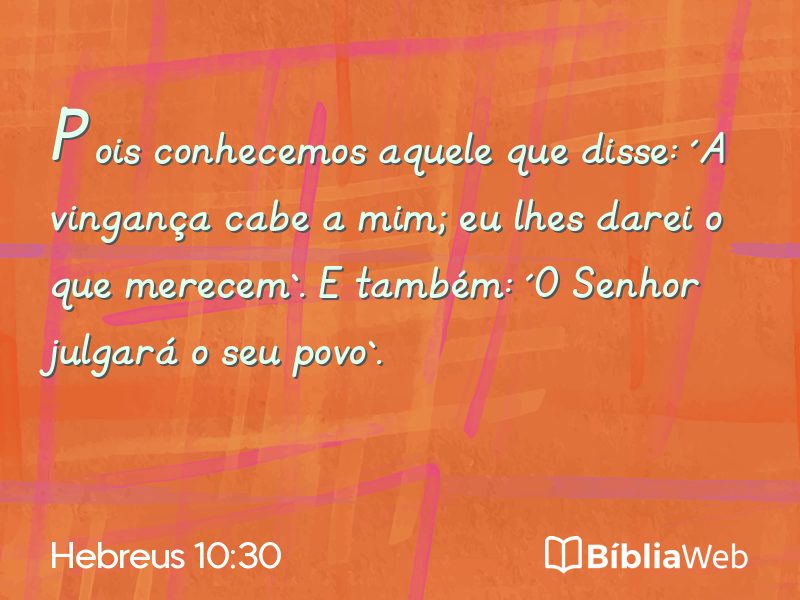 Hebreus 10:30 em imagem para compartilhar