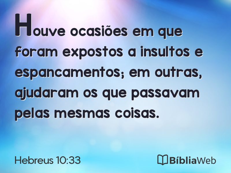 Hebreus 10:33 em imagem para compartilhar