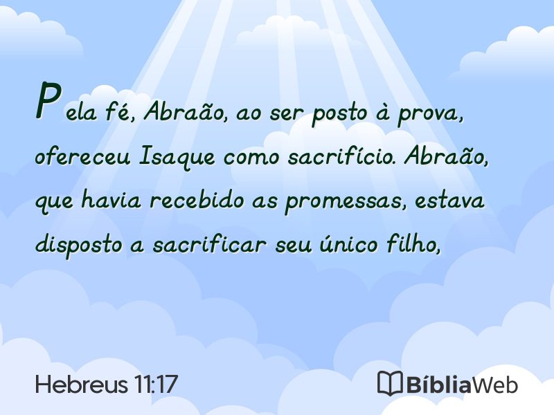 Hebreus 11:17 em imagem para compartilhar