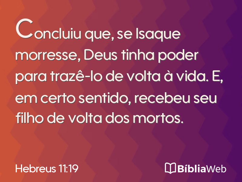 Hebreus 11:19 em imagem para compartilhar