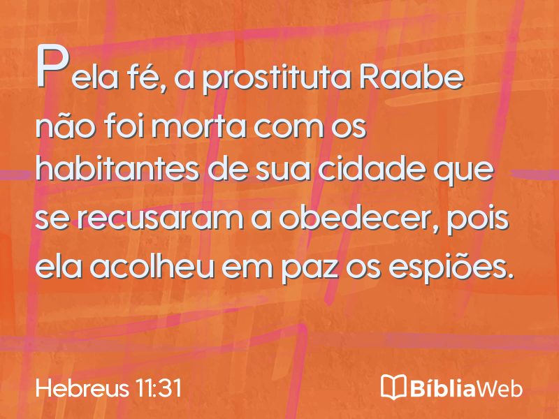 Hebreus 11:31 em imagem para compartilhar