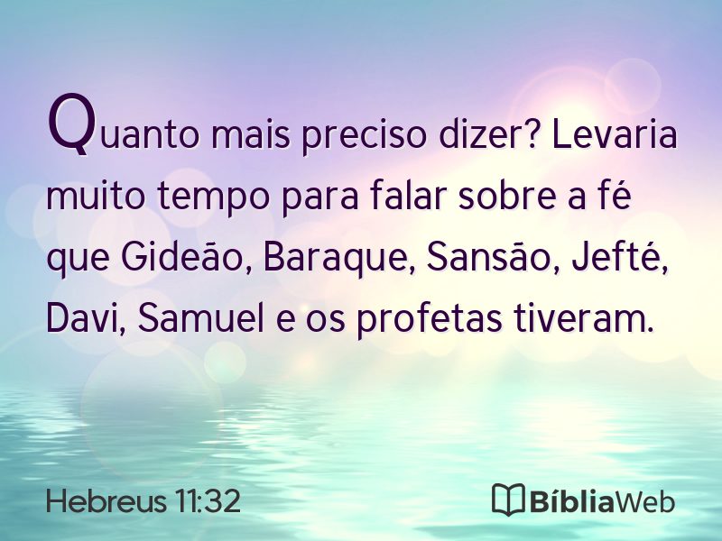 Hebreus 11:32 em imagem para compartilhar