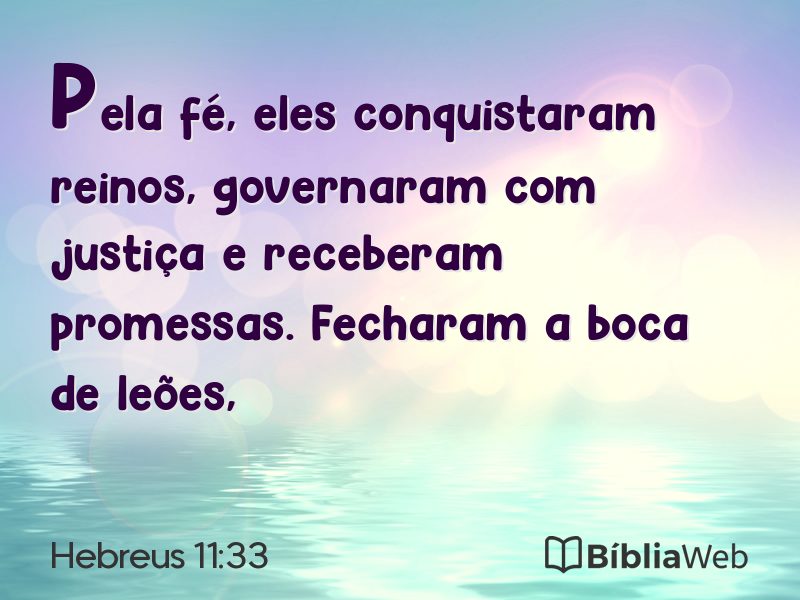 Hebreus 11:33 em imagem para compartilhar