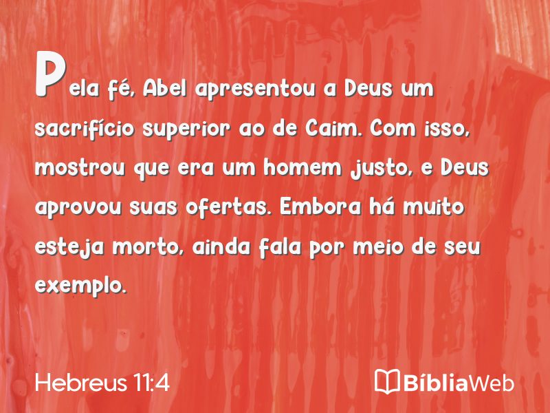 Hebreus 11:4 em imagem para compartilhar