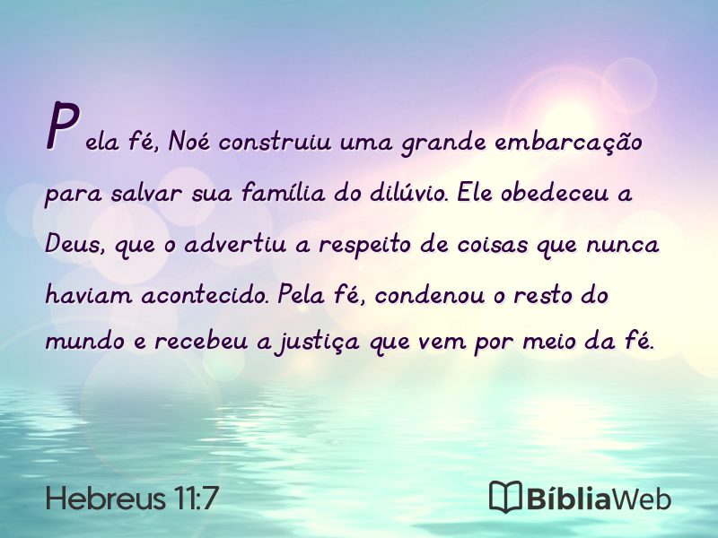Hebreus 11:7 em imagem para compartilhar