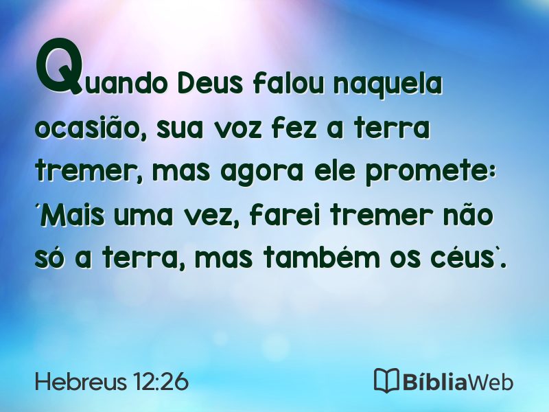 Hebreus 12:26 em imagem para compartilhar