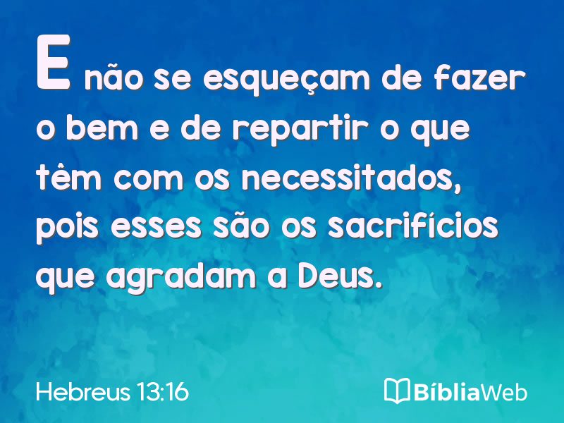 Hebreus 13:16 em imagem para compartilhar