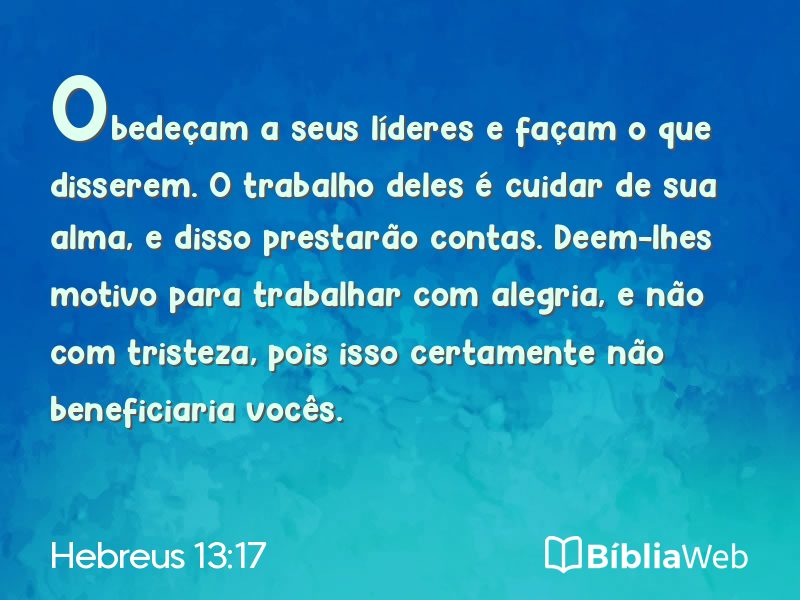 Hebreus 13:17 em imagem para compartilhar