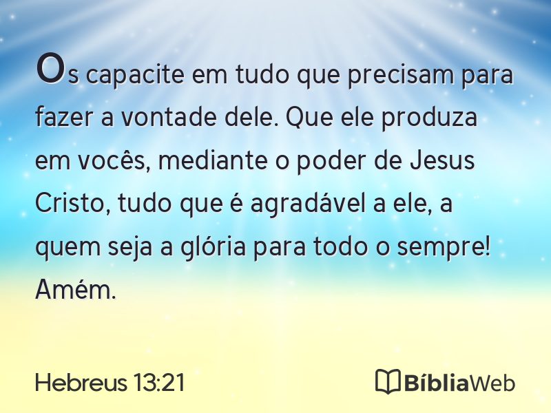Hebreus 13:21 em imagem para compartilhar