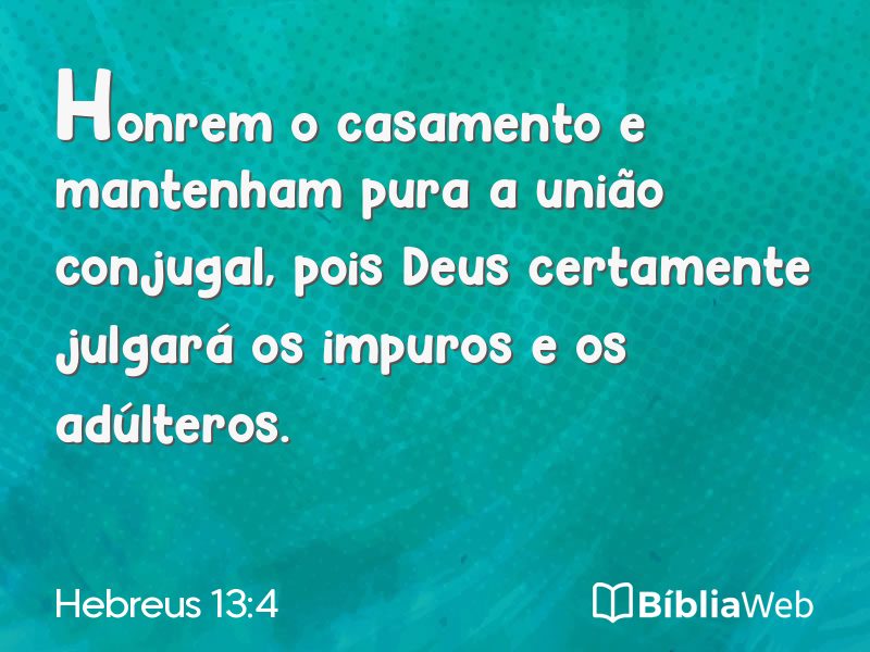 Hebreus 13:4 em imagem para compartilhar