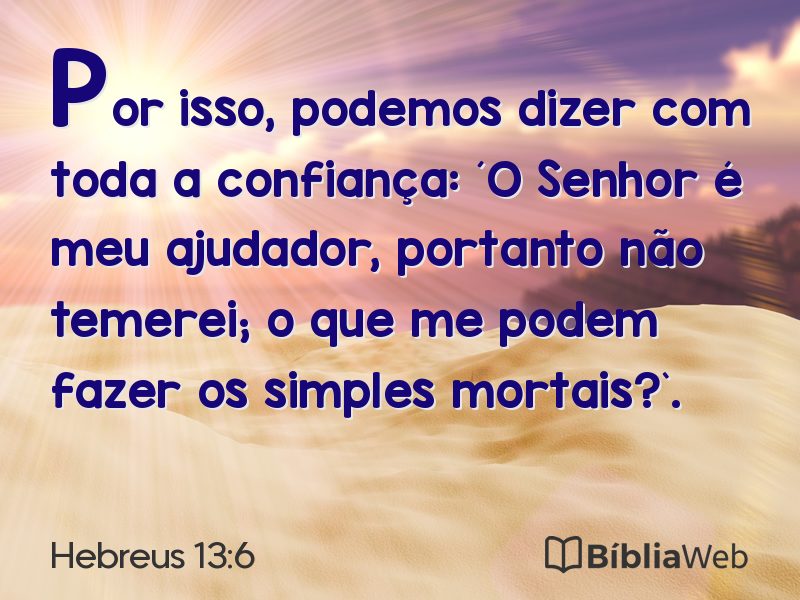 Hebreus 13:6 em imagem para compartilhar