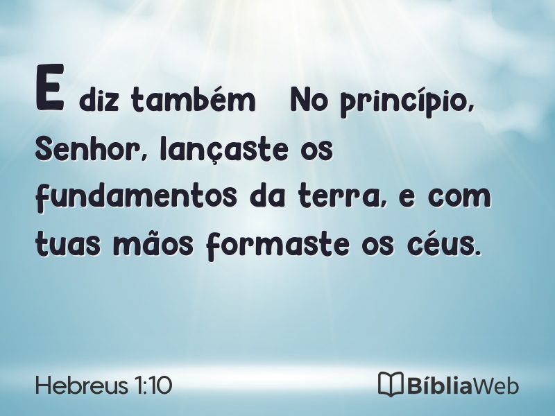 Hebreus 1:10 em imagem para compartilhar