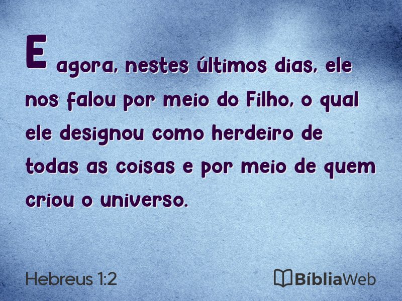 Hebreus 1:2 em imagem para compartilhar