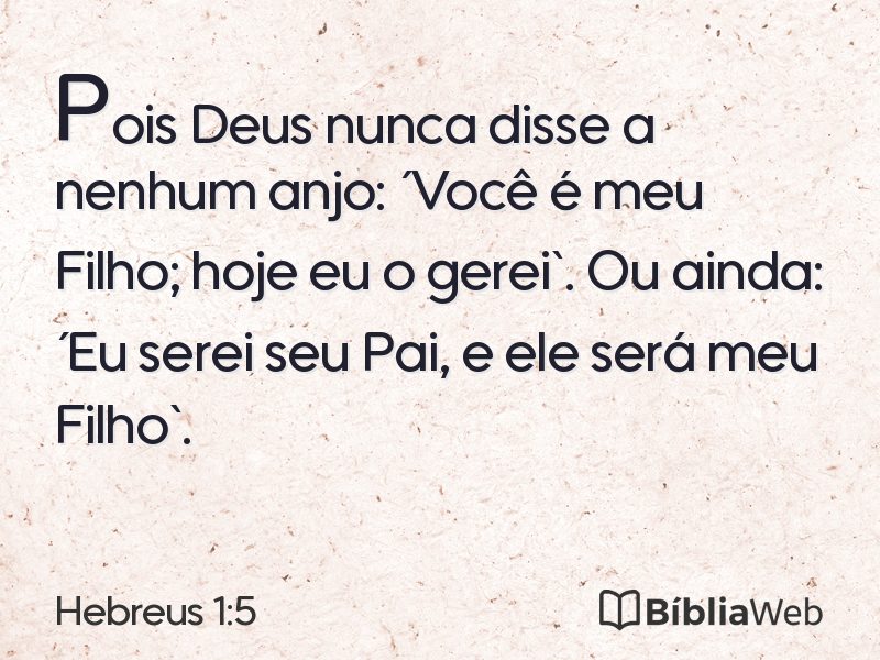 Hebreus 1:5 em imagem para compartilhar