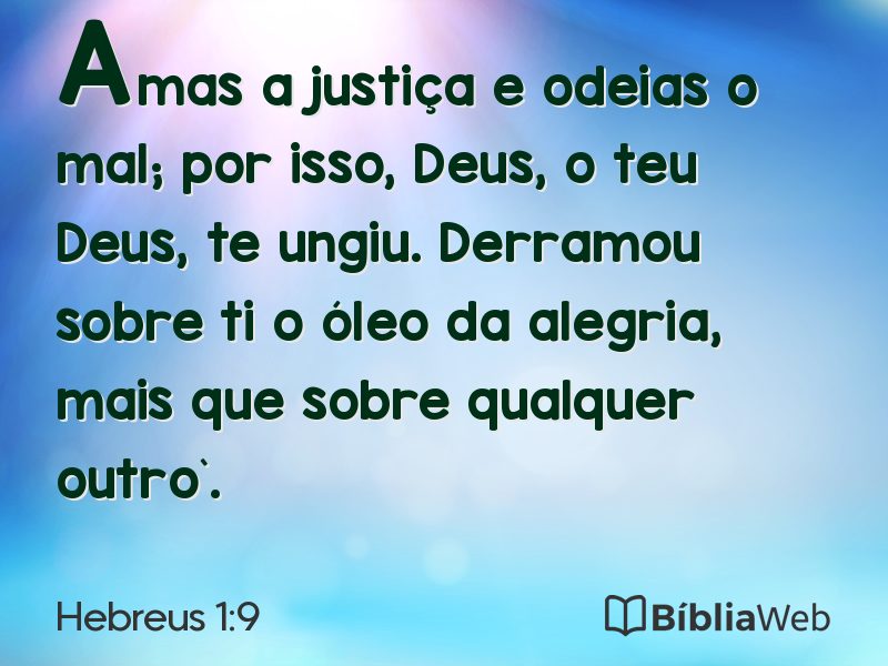 Hebreus 1:9 em imagem para compartilhar