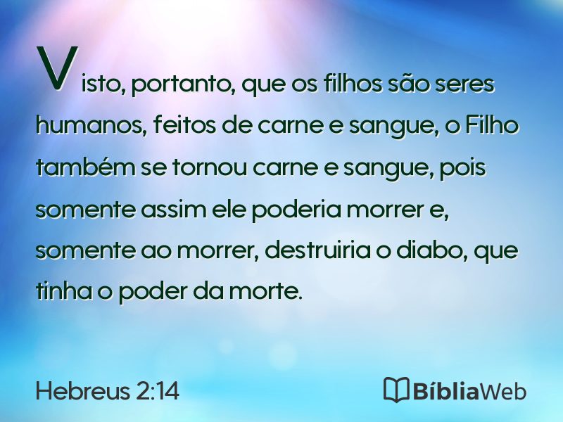 Hebreus 2:14 em imagem para compartilhar