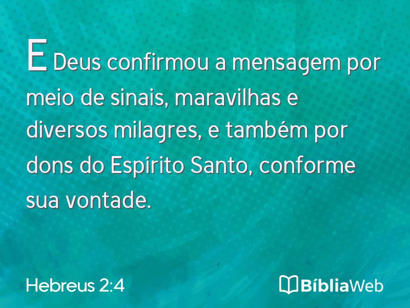 Hebreus 2:4 em imagem para compartilhar