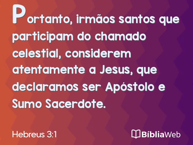 Hebreus 3:1 em imagem para compartilhar