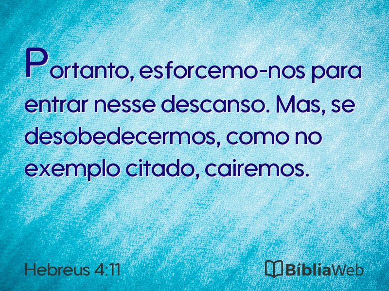 Hebreus 4:11 em imagem para compartilhar