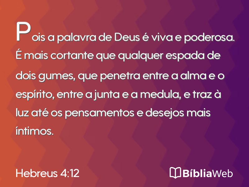 Hebreus 4:12 em imagem para compartilhar