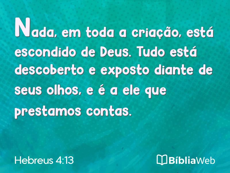 Hebreus 4:13 em imagem para compartilhar