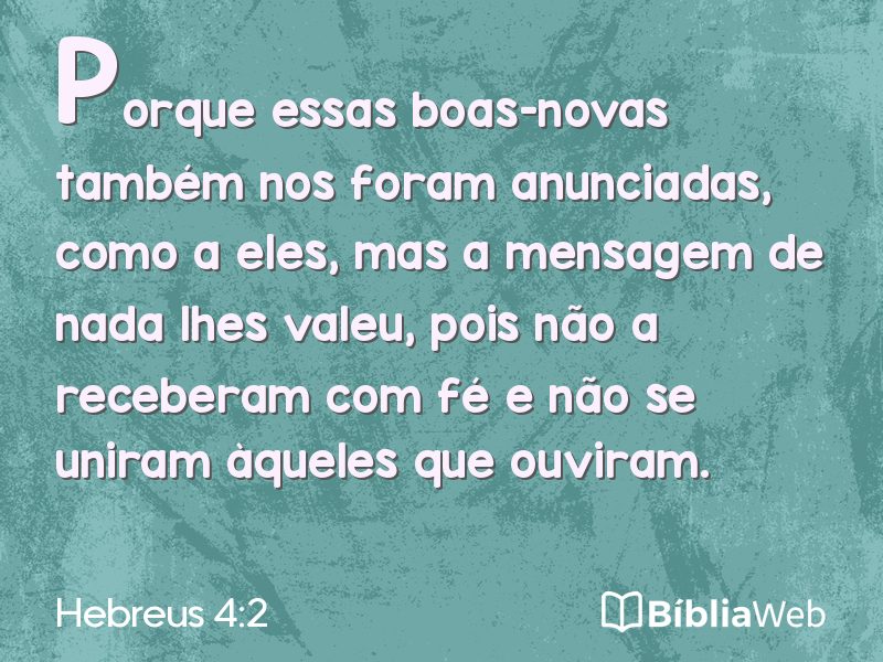 Hebreus 4:2 em imagem para compartilhar