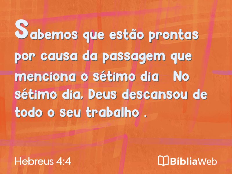 Hebreus 4:4 em imagem para compartilhar