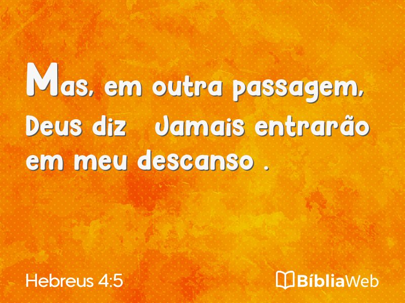 Hebreus 4:5 em imagem para compartilhar