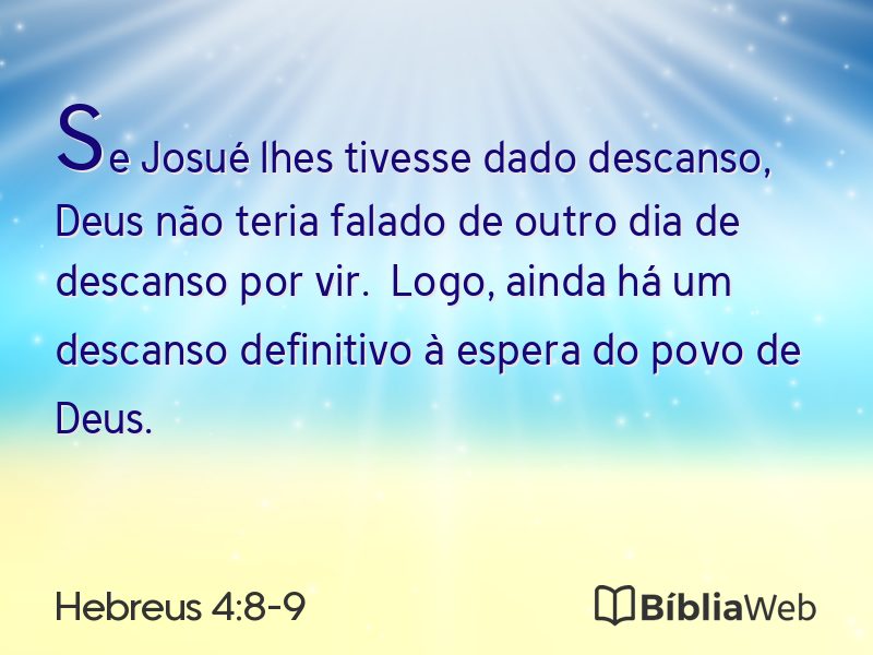 Hebreus 4:8-9 em imagem para compartilhar