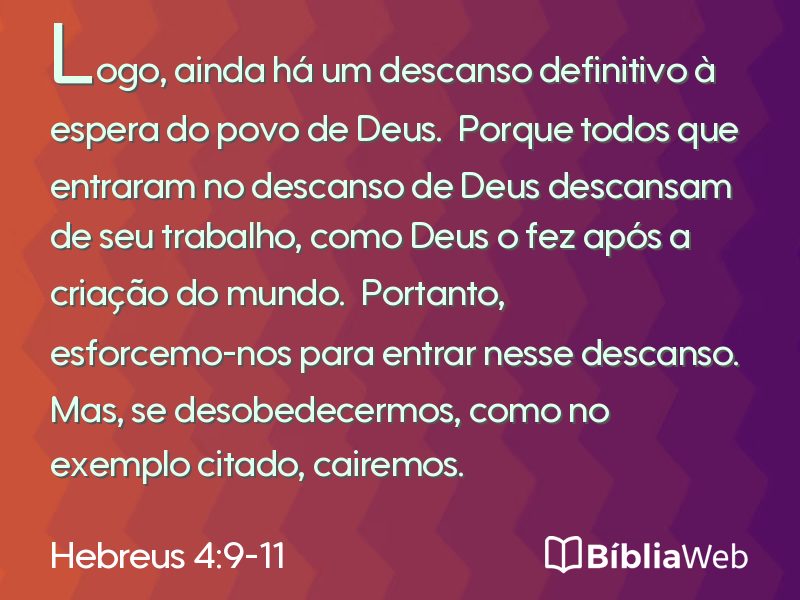 Hebreus 4:9-11 em imagem para compartilhar