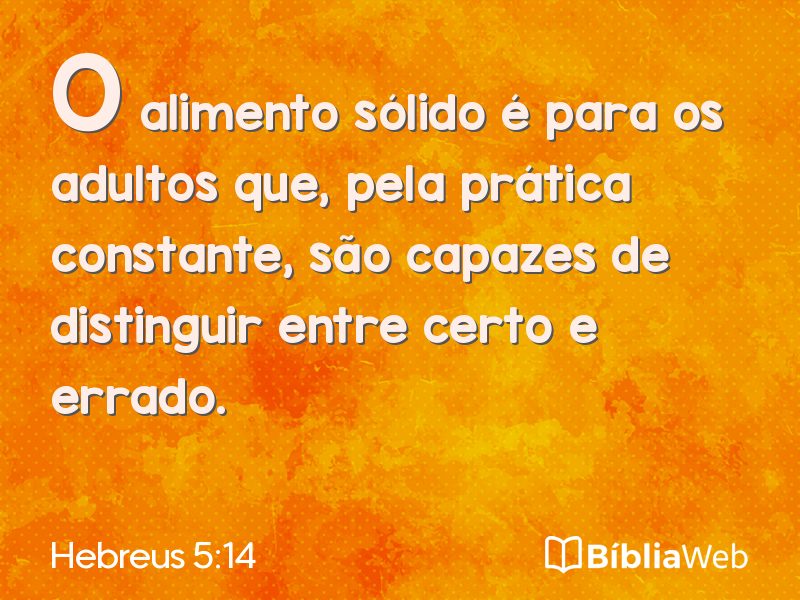 Hebreus 5:14 em imagem para compartilhar